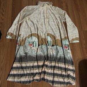 Vintage‎ Night Gown T.V. Sangers John Lennon Graphic Art Long Sleeve Dress Y2k